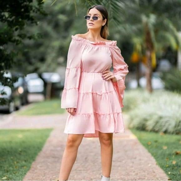 Vestido babados manga fraire branco