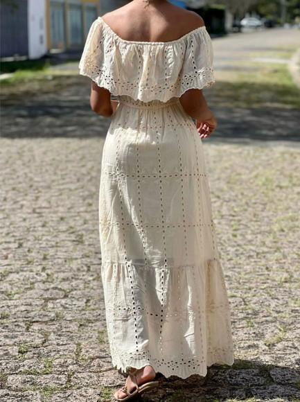 Vestido Bordado Laise Manga Ciganinha