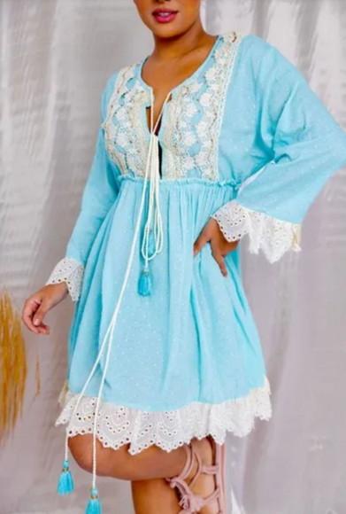 Vestido Bordado Manga Longa