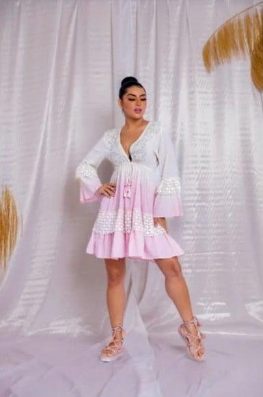Vestido Bordado Manga Longa Artesanal Promoção