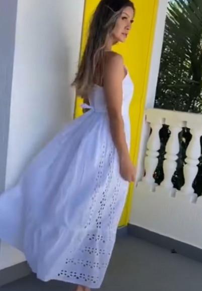 Vestido Branco Algodão Laise Festa Civil Batizado Plussize