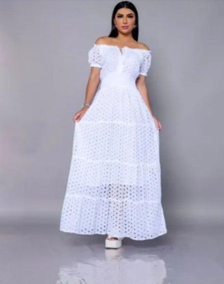 Vestido Branco Bordado Lese Casamento Civil Noivado Festa
