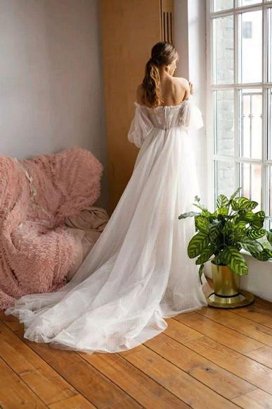 Vestido Branco Manga Bufante Noiva Casamento Sob Medidas