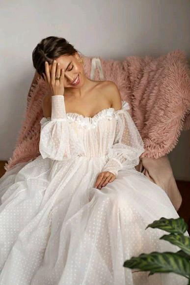 Vestido Branco Manga Bufante Noiva Casamento Sob Medidas