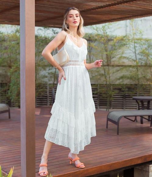 Vestido Branco Renda Grupir Réveillon