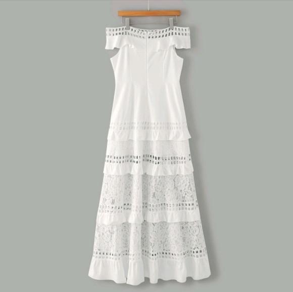 Vestido Branco Renda Guipir Civil Prewedding Noiva