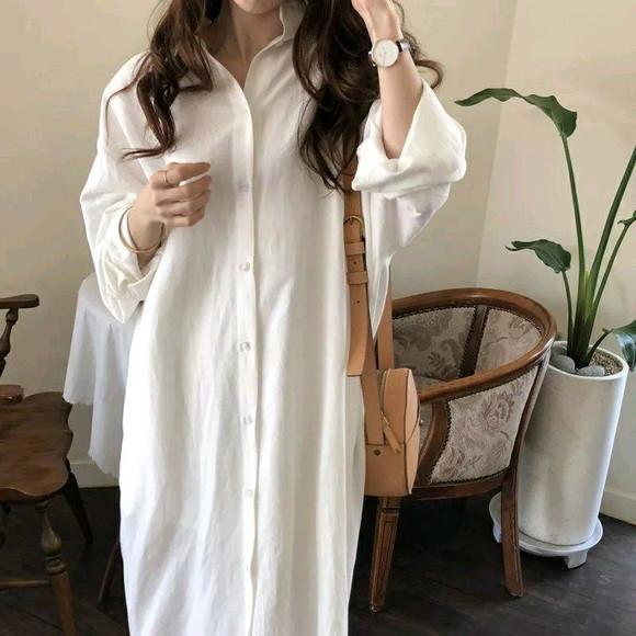 Vestido Chemise Algodão Botões Sob Medidas Plus Size