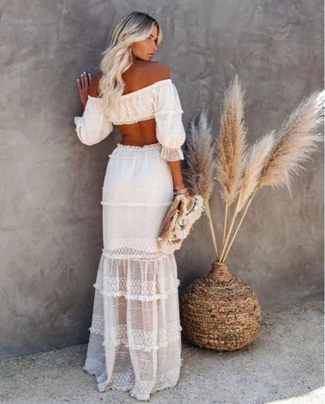 vestido branco renda manga ciganinha
