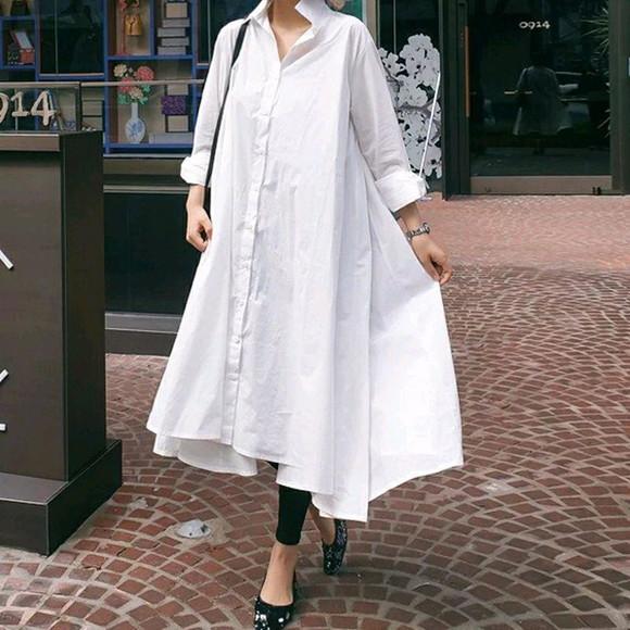 Vestido Chemise Branco Amplo