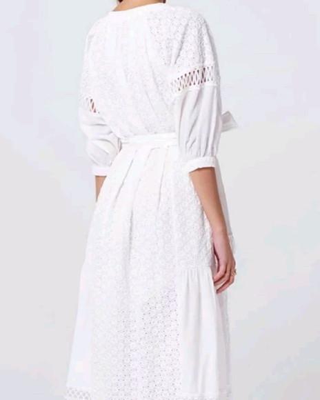 Vestido Chemise Branco Laise Lese Artesanal