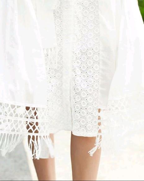 Vestido Chemise Branco Laise Lese Artesanal
