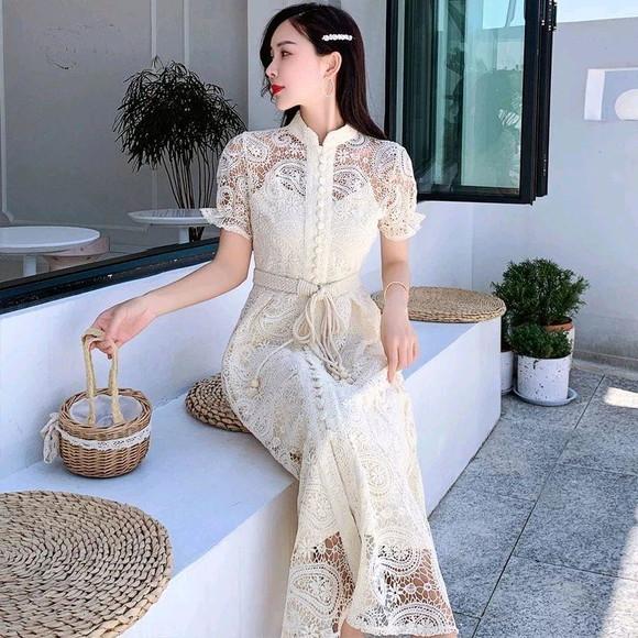vestido de festa renda bordada det artesanais luxo