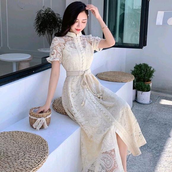 vestido de festa renda bordada det artesanais luxo