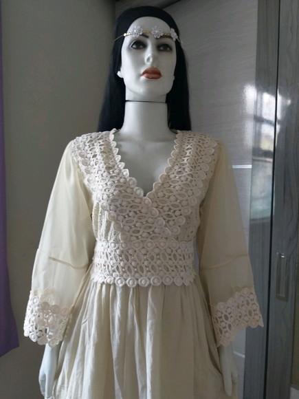 vestido longo algodão bordado laise renda guipir