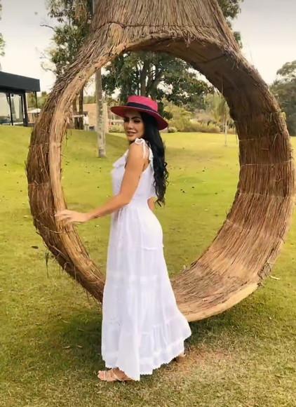 Vestido Longo Algodão Branco Lese Civil Noiva Batizado Festa
