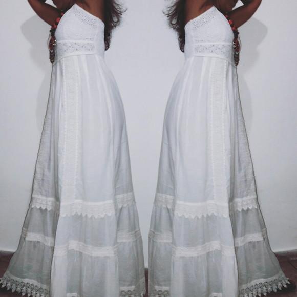Vestido Longo Algodão Lese Renda Guipir Civil Noivado Festa