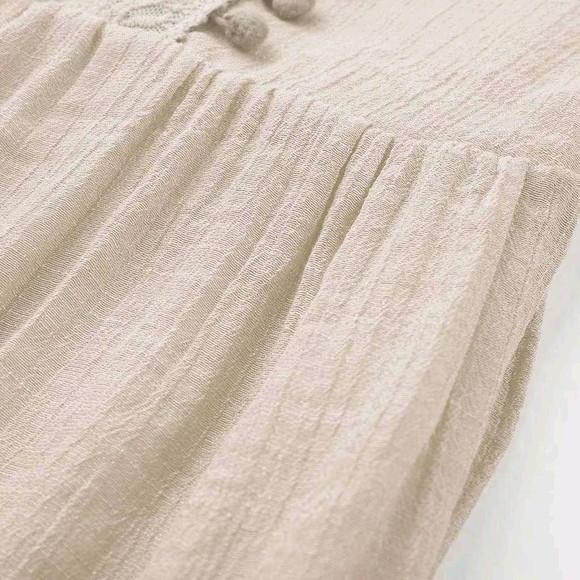 Vestido Longo Algodão Linho Renda Boyo Chic Cru