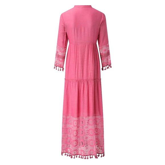 Vestido Longo Algodão Linho Renda Festa Artesanal