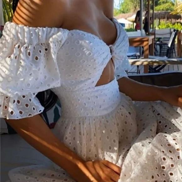 Vestido Longo Branco Manga Bufante Noiva Civil Prewedding