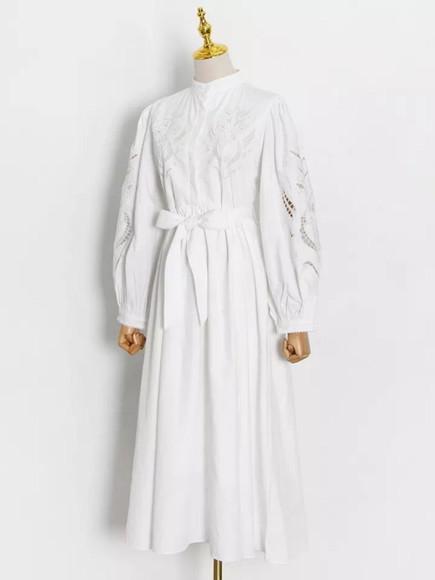 vestido longo branco manga longa civil festa