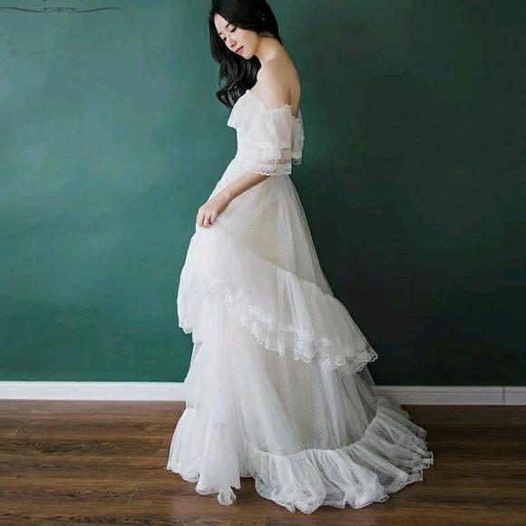 Vestido Longo Branco Noiva Pre Wedding