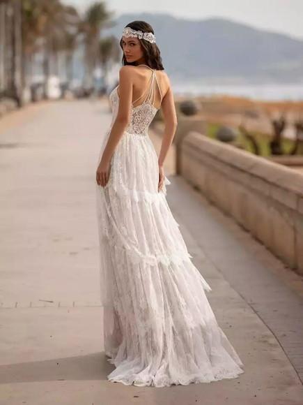 Vestido Longo Branco Renda