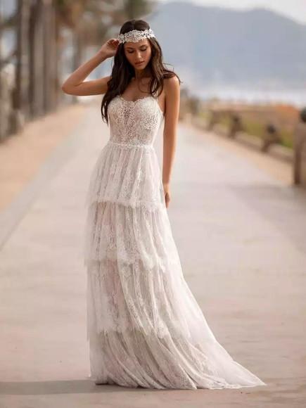 Vestido Longo Branco Renda