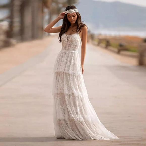 Vestido Longo Branco Renda