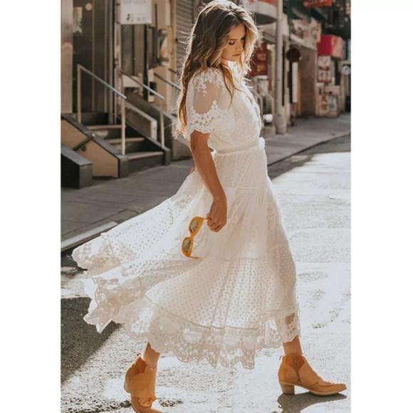 Vestido Longo Branco Renda Tule Noiva Boyo Civil Sob Medidas