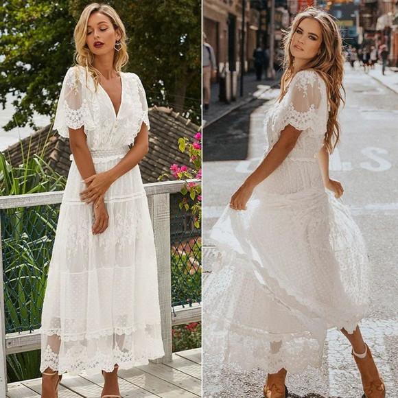 Vestido Longo Branco Renda Tule Noiva Boyo Civil Sob Medidas
