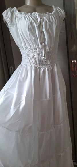 vestido longo estilo cigana rodado branco
