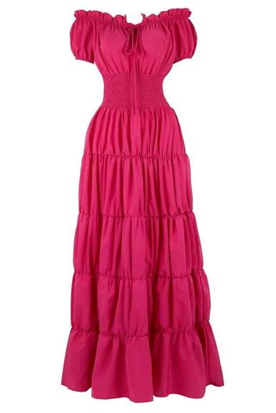 vestido longo estilo cigana rodado verde