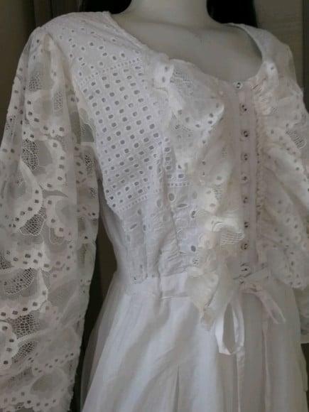 Vestido Longo Laise Renda Manga Longa Civil Noiva Batizado