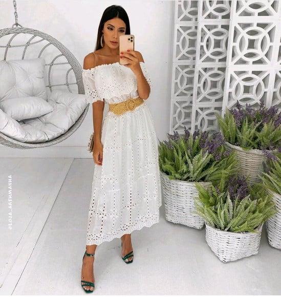 Vestido Longo Manga Ciganinha Casamento Civil Noivado Festa
