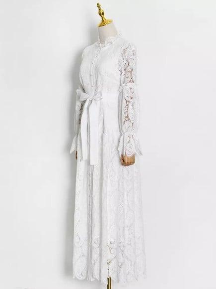 vestido longo renda bordada det artesanais festa sob medidas