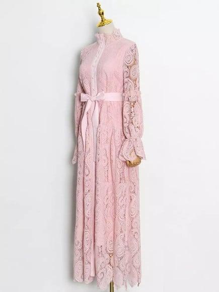 vestido longo renda bordada det artesanais festa sob medidas