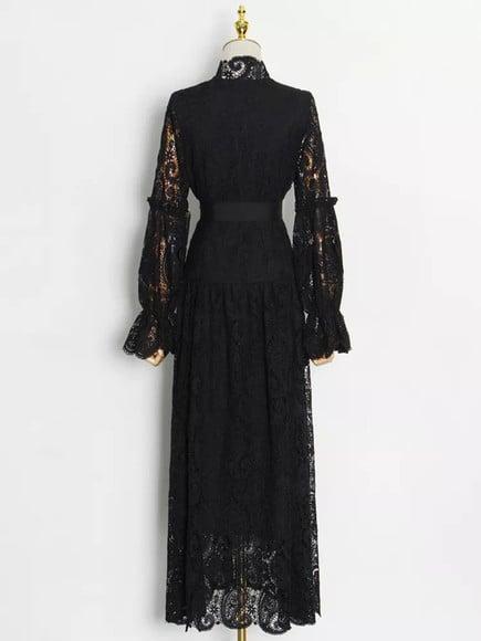 vestido longo renda bordada det artesanais festa sob medidas