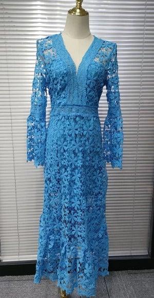 Vestido Longo Renda Guipir Madrinha Festa