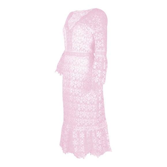 Vestido Longo Renda Guipir Madrinha Festa
