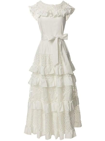 Vestido Longo Renda Noiva Casamento Civil Pre Wedding Festa