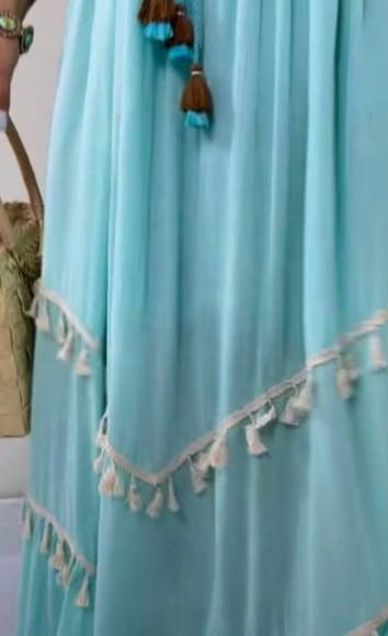 Vestido Longo Tecido Algodão Bordado Artesanal Boyo Chic