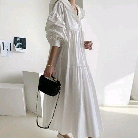 vestido longo tecido algodão especial P ao Plus