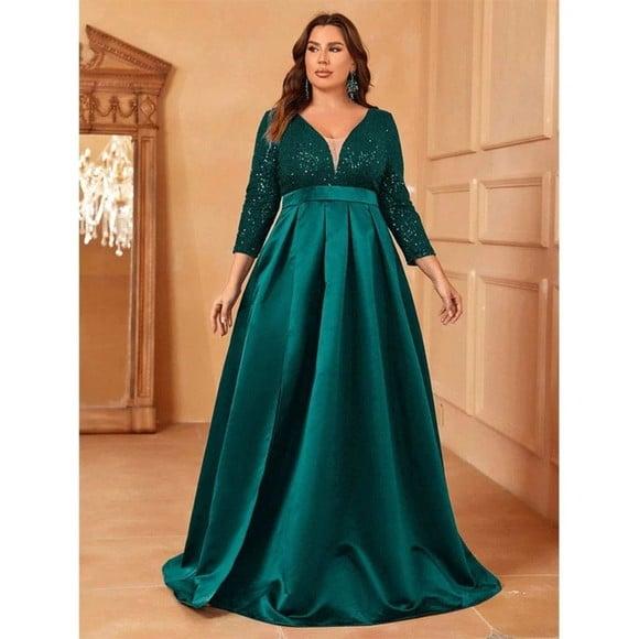Vestido Longo Seda Cetim Renda c Paete Sob Medidas