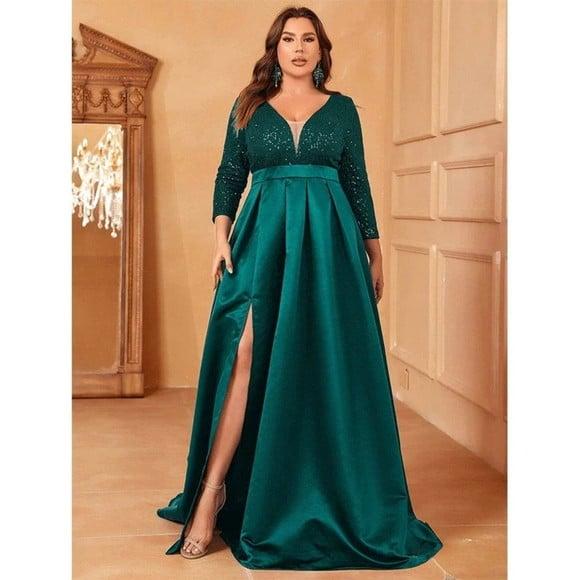 Vestido Longo Seda Cetim Renda c Paete Sob Medidas