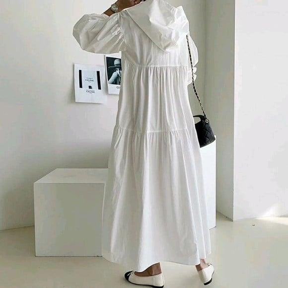 vestido longo tecido algodão especial P ao Plus