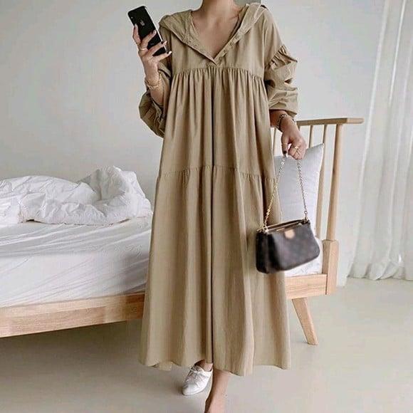 vestido longo tecido algodão especial P ao Plus