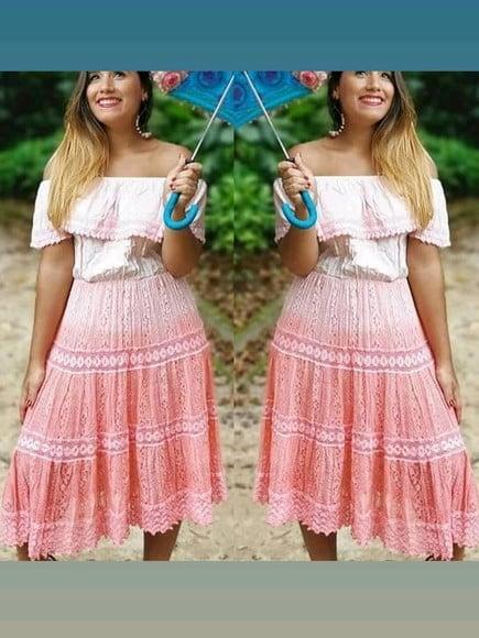 Vestido Manga Ciganinha Renda Guipir