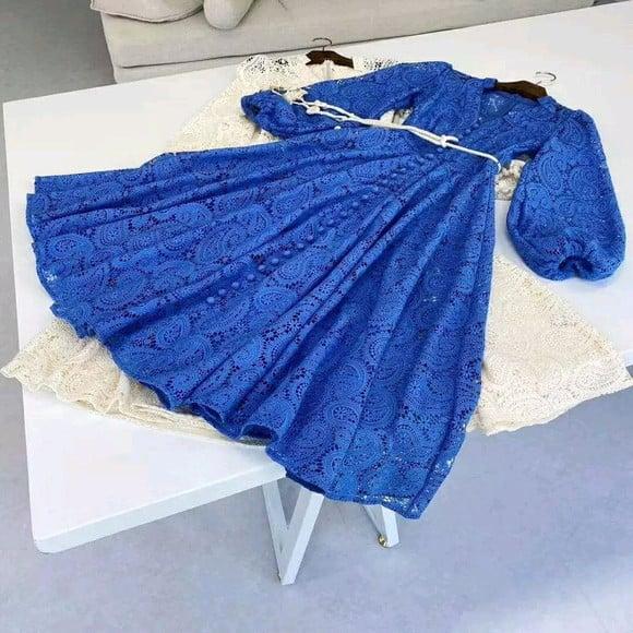 vestido renda bordado rechilieu det artesanais festa