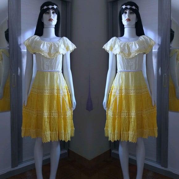 Vestido Renda Guipir Ciganinha Princesa