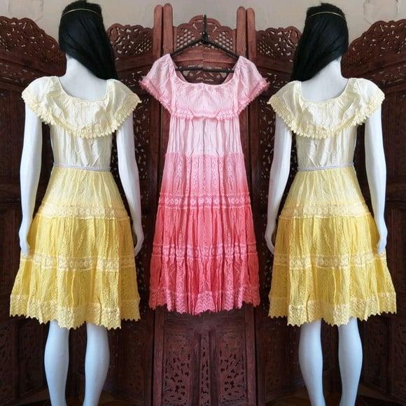 Vestido Renda Guipir Ciganinha Princesa